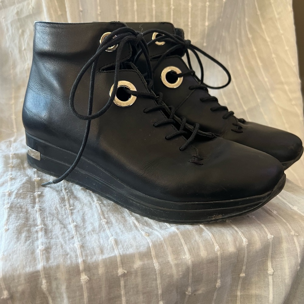 Miista London Black Ankle Boots with Metallic Details